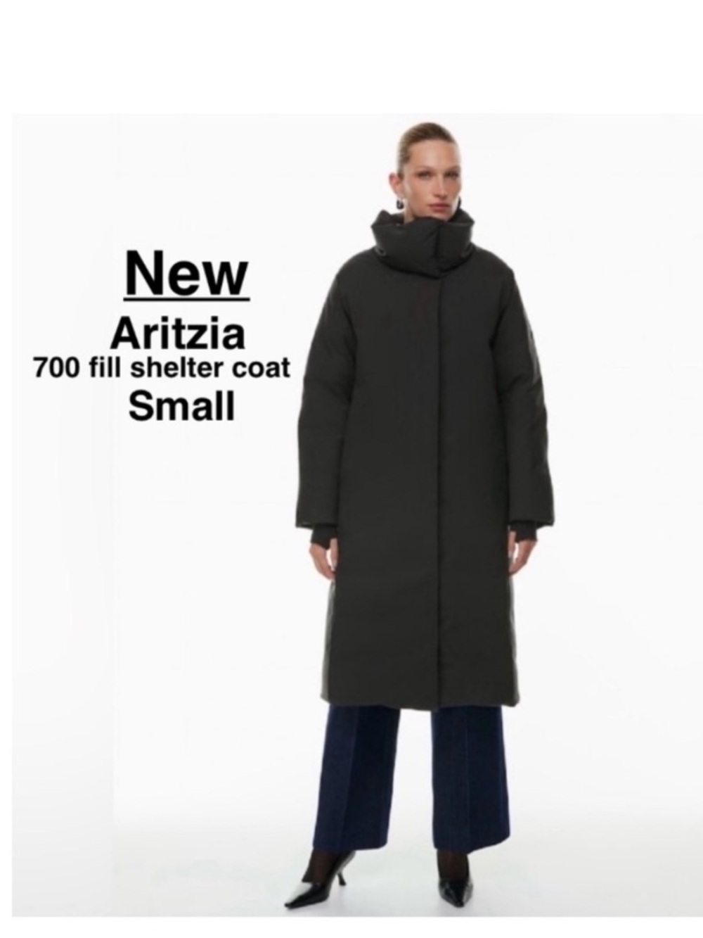 New Aritzia Babaton Shelter Coat Size Small with tags in Black ⭐️⭐️⭐️⭐️